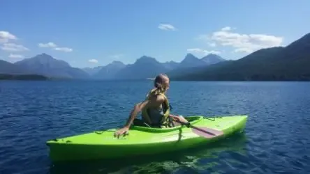 kayaking in a river or lake